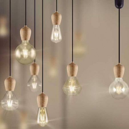 Wooden light bulb holder pendant Acorn