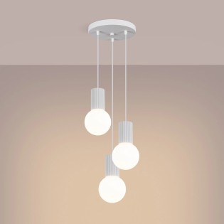 Pendant light Mido, white, 3 lights