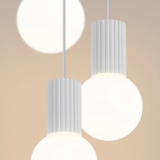 Pendant light Mido, white, 3 lights