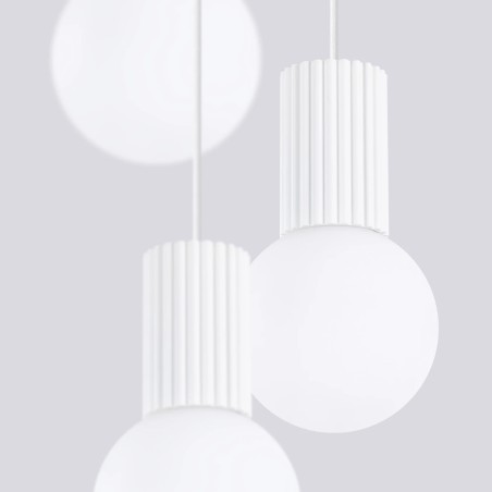 Pendant light Mido, white, 3 lights