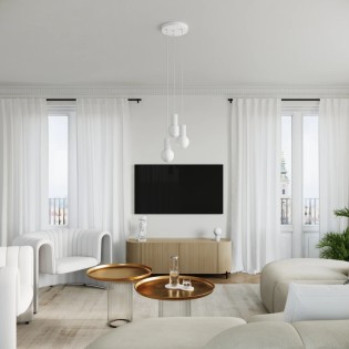 Pendant light Mido, white,...