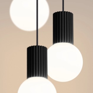 Pendant light Mido, black, 3 lights