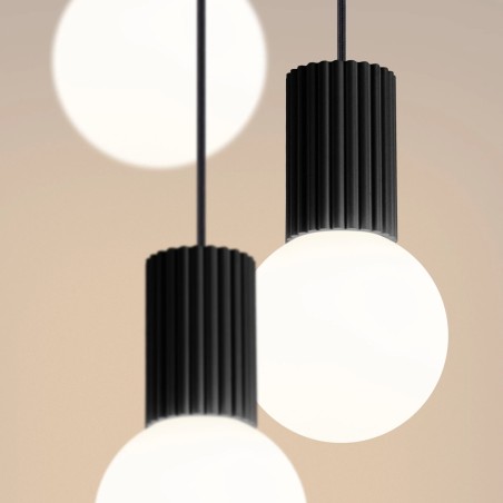 Pendant light Mido, black, 3 lights