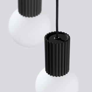 Pendant light Mido, black, 3 lights