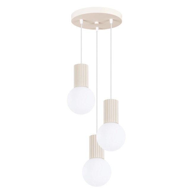 Pendant light Mido, beige, 3 lights