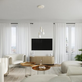 Pendant light Mido, beige,...