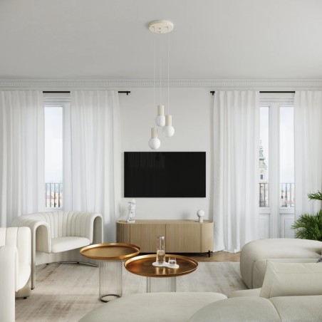 Pendant light Mido, beige, 3 lights