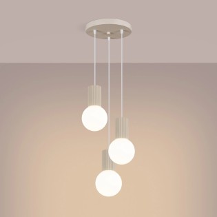 Pendant light Mido, beige, 3 lights
