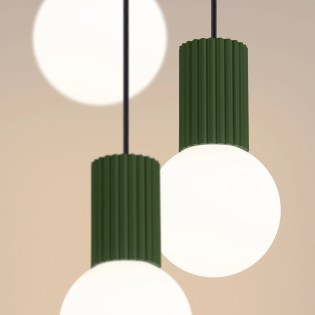 Pendant light Mido, green, 3 lights