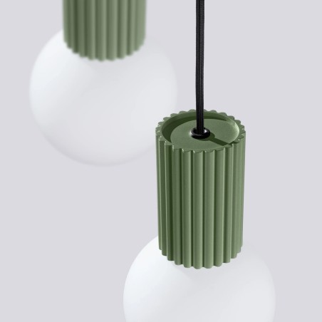 Pendant light Mido, green, 3 lights
