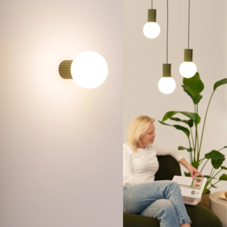 Pendant light Mido, green, 3 lights