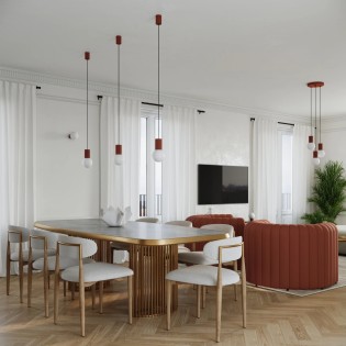 Pendant light Mido, red