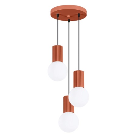 Pendant light Mido, red, 3 lights
