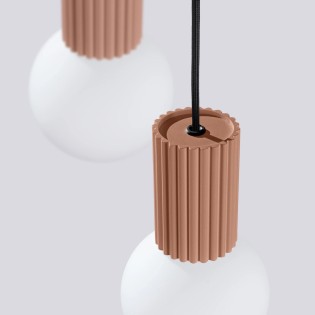 Pendant light Mido, mocha, 3 lights