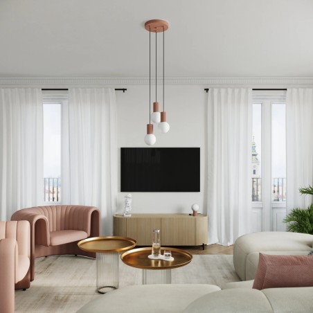 Pendant light Mido, mocha, 3 lights