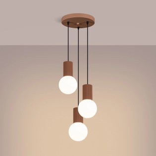 Pendant light Mido, mocha, 3 lights
