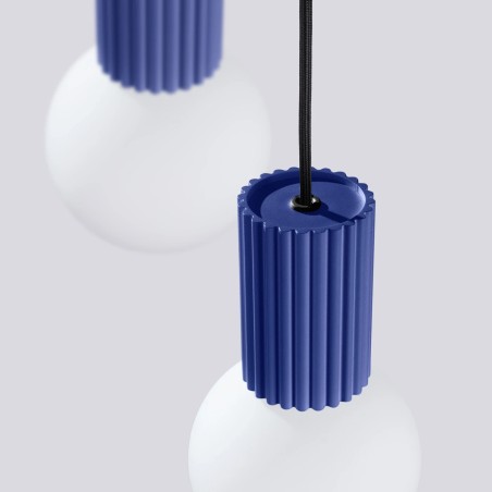 Pendant light Mido, ultramarine blue, 3 lights