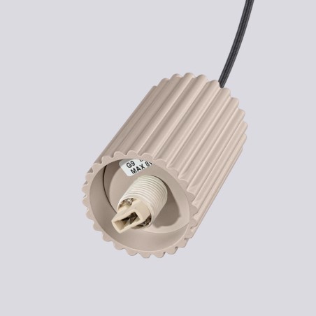 Pendant light Mido, taupe, 3 lights