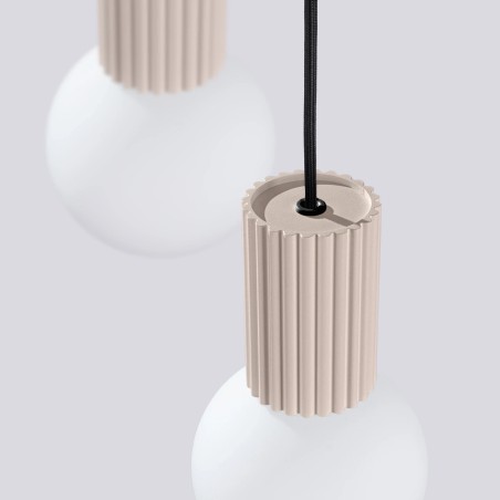 Pendant light Mido, taupe, 3 lights