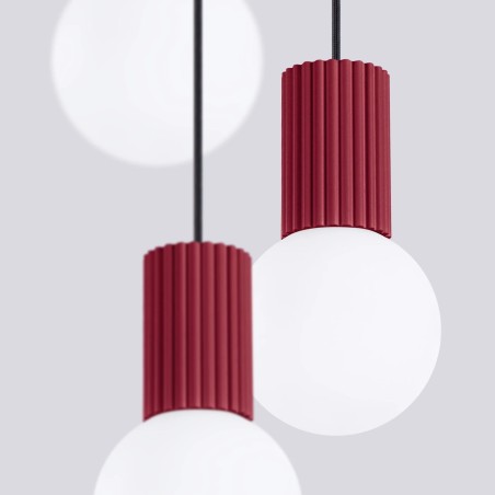 Pendant light Mido, bourgogne , 3 lights