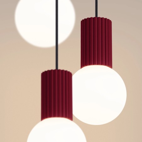 Pendant light Mido, bourgogne , 3 lights