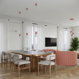 Pendant light Mido, peach