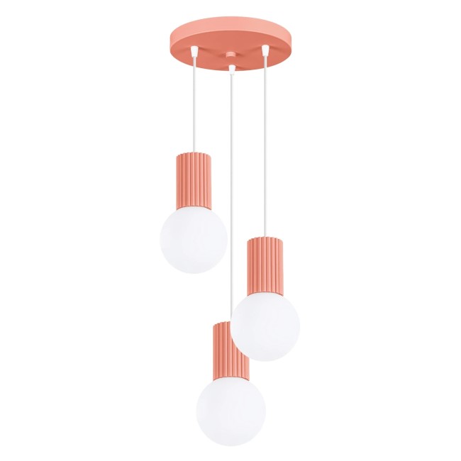 Pendant light Mido, peach, 3 lights