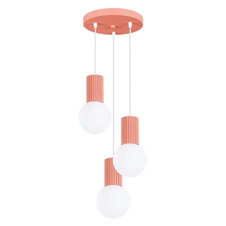 Pendant light Mido, peach, 3 lights