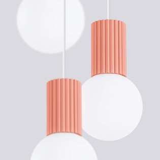 Pendant light Mido, peach, 3 lights