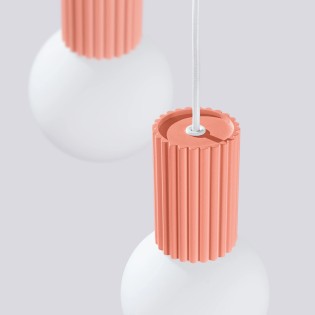Pendant light Mido, peach, 3 lights