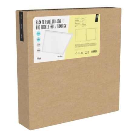 Pack 10 Panel LED 40W 4,000 Lm 6500ÂºK 60x60Cm PRO Flicker Free 60.000H