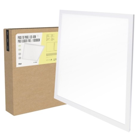 Pack 10 Panel LED 40W 4,000 Lm 6500ÂºK 60x60Cm PRO Flicker Free 60.000H