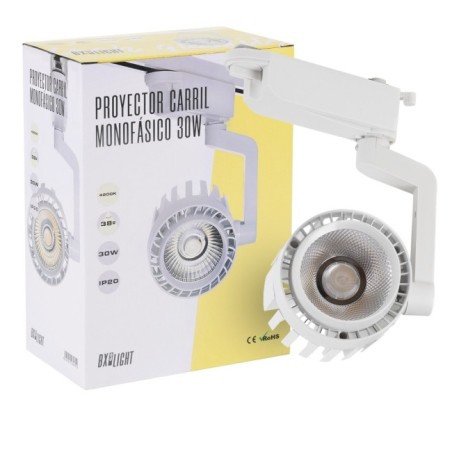 Foco de Carril LED 30W 2.600Lm 6000ÂºK Faith MonofÃ¡sico 40.000H