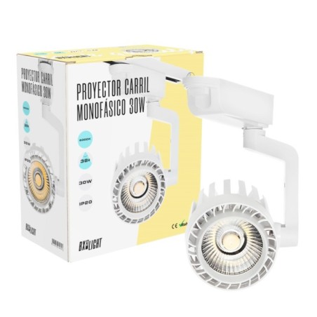 Foco de Carril LED 30W 1.872Lm 3000ÂºK Faith MonofÃ¡sico 40.000H