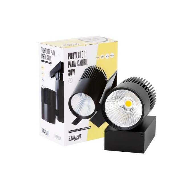 Foco de Carril LED  30W 2538Lm CRI90 3000ÂºK TrifÃ¡sico UGR17 50.000H