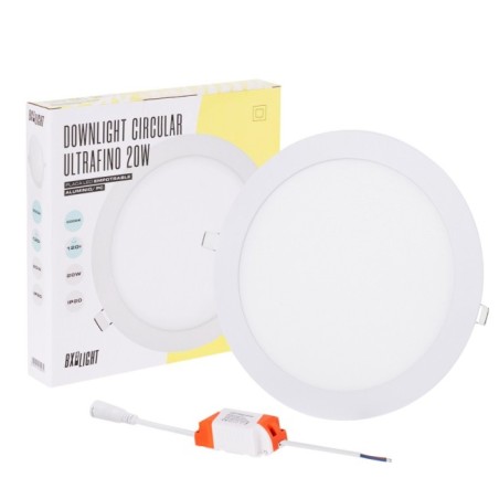 Placa LED 20W 1.600Lm 6000ÂºK Circular 40.000H