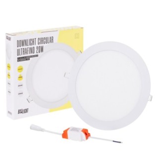 Placa LED 20W 1.600Lm 6000ÂºK Circular 40.000H