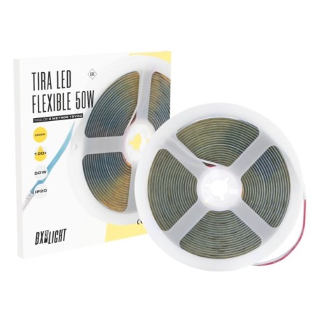 Tiras de Led Flexible 50W IP20 4000 K 12 VDC  5 m. [BX3-COB-320-12DC-W]