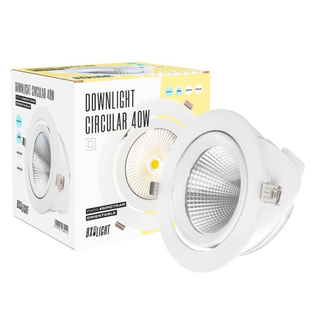 Foco Downlight LED 40W  3760Lm 3000ÂºK Orientable UGR17 50.000H