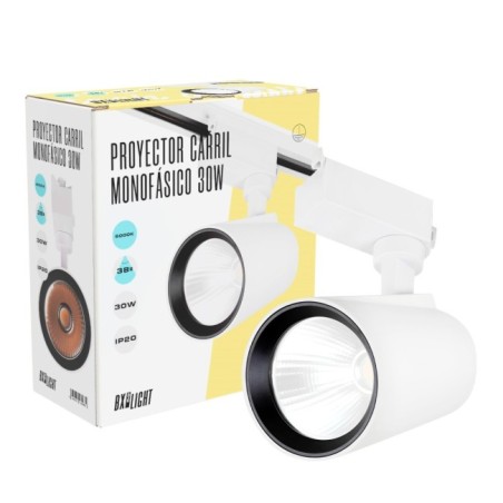 Foco de Carril LED 30W 2.700Lm CRI85 6000ÂºK MonofÃ¡sico 40.000H