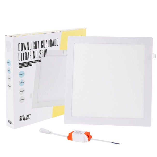 Placa LED 25W 2040Lm  3000ÂºK Cuadrada 40.000H