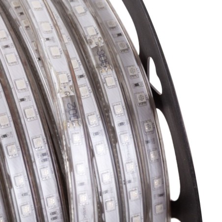 60 LED strip/m 500W 42.000Lm 3000ºK SMD5050 220VAC IP65 x50M 40.000H