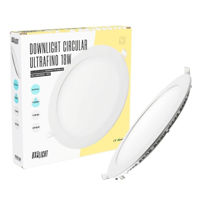 Placa LED 18W 1409Lm  4200ÂºK Circular 40.000H
