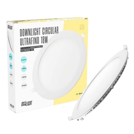 Placa LED 18W 1409Lm  4200ÂºK Circular 40.000H