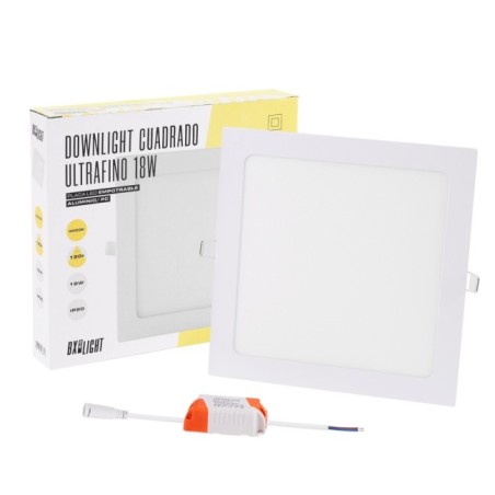Placa LED 18W 1350Lm  3000ÂºK Cuadrada 40.000H