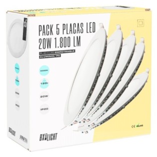 Pack of 5 LED panels LED 20W 1.800Lm 4200ºK 40.000H