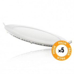 Pack 5 Placas LED  20W 1.800Lm 4200ÂºK Circular 40.000H