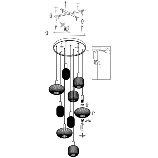 Cluster Pendant Lamp Norma (9 lights)