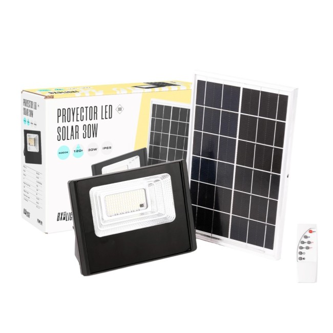 Solar LED Projector with Remote Control 30W 6500K Panel: 6V/6W