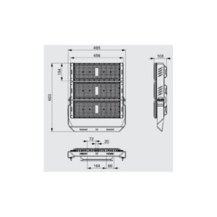 LED Floodlight Spotlight 750W Stadium 112,500Lm Meanwell Driver 1-10V IP65 Philips 3030 100,000H